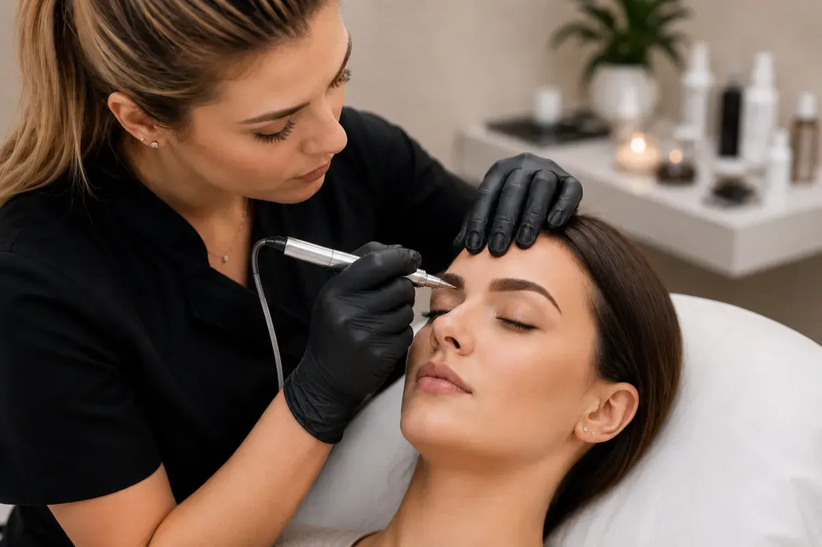 Praxisübung während der Permanent Make-up Schulung in Berlin